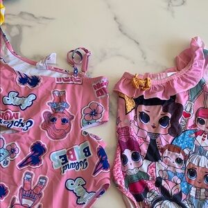 Pink Graphic Swimsuits for Kids